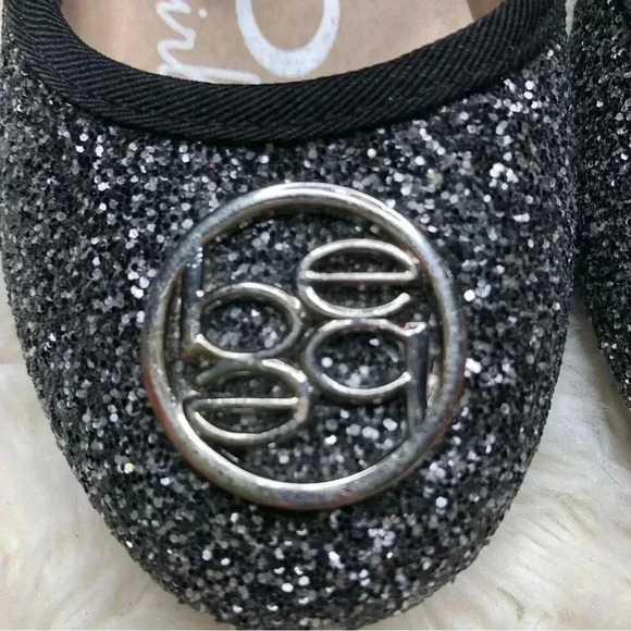 Bebe Toddler Glitter Flats Black Size 8 - Picture 15 of 16